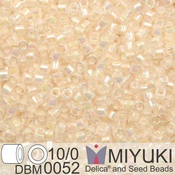 Korálek Korálky Miyuki Delica 10/0. Barva Blue Pale Peach Lined Crystal AB DBM0052. Balení 5g.