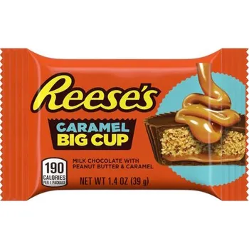 Čokoláda Reeses Reese's košíček plněný arašídovým máslem a karamelem s polevou z mléčné čokolády 39g