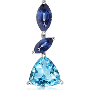 Přívěsek Menavia S Blue Topaz - stříbrný přívěsek s modrým topazem a Iolitem