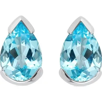 Náušnice Neda S Blue Topaz - stříbrné náušnice s modrým topazem