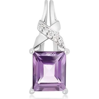 Přívěsek Zarina S Ametyst - stříbrný přívěsek s ametystem a bílým topazem