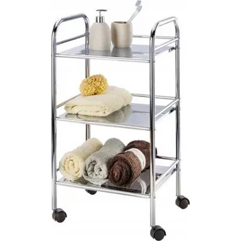 Koupelnový nábytek WENKO, KOUPELNOVÝ REGÁL, 3x KOUPELNOVÁ POLICE, VOZÍK