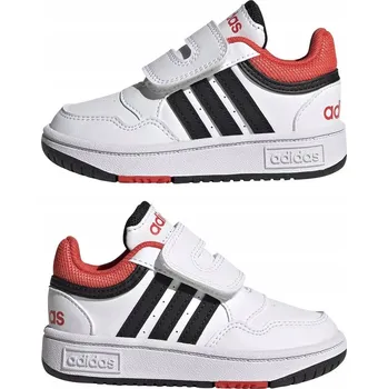 Chlapecké tenisky Dětské sportovní boty tenisky na suchý zip bílé adidas HOOPS 3.0 H03860 24