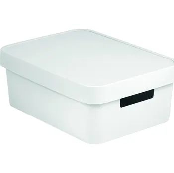 Nákupní košík Košík PH 36x27x14cm s víkem INFINITY bílá