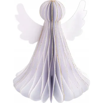 Vánoční dekorace Papírový anděl skládací k zavěšení 15 cm