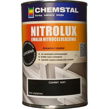 barva a nátěr na dřevo Nitro email NITROLUX CHEMSTAL černá matná 10 l