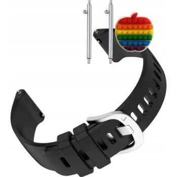 Řemínek na hodinky Řemínek Řemínek pro Garett Rose, Silikonový, Spona Stříbrná, Černý, Nastavitelný