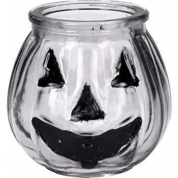 Svícen Skleněný svícen průhledný dýně Halloween