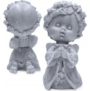 Obraz MODLÍCÍ SE ANDÍLEK, sádrová figurka SVATÉ PŘIJÍMÁNÍ dárek DÍVKA s bílým věnečkem