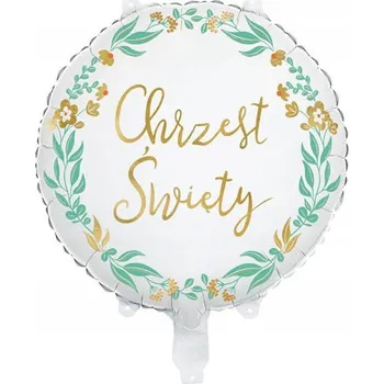 Balónek Fóliový balónek Křest Svatý kulatý bílý 45 cm