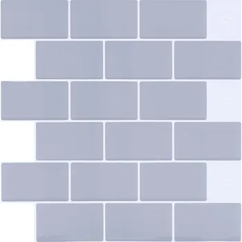 Obklad Samolepky na zeď, samolepicí 3D obklady PVC 30,5x30,5 cm, 10 ks, šedé