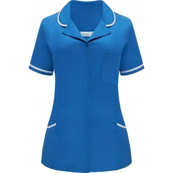 Kuchyňská zástěra LÉKAŘSKÝ/KOSMETICKÝ PLÁŠŤ, ZÁSTĚRA, KRÁTKÝ RUKÁV, MODRÁ, VELIKOST XL