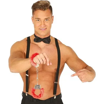 Karnevalový doplněk GUIRCA Pouta s červeným sametem