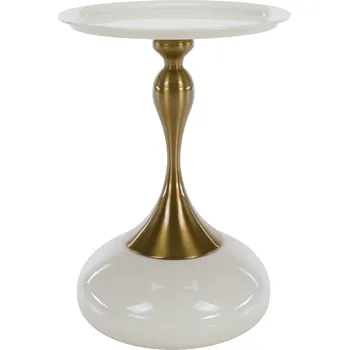 Konferenční stolek Příruční stolek, bílá Ivory/zlatá, FEJ