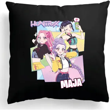 Polštář Černý Polštář S Potiskem Kpop Demon Hunters Huntrix LOVKYNĚ +JMÉNO 9