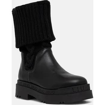Dámské kozačky Kozačky Liu Jo LOVE 65 dámské, černá barva, na plochém podpatku, SF5121TX33022222 99X, EUR 38