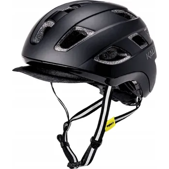 Cyklistická přilba Cyklistická helma KALI TRAFFIC 2.0 lehká černá městská s kšiltem S/M 54-58 cm