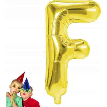 Balónek FÓLIOVÝ BALÓNEK zlaté písmeno F 40 cm pro vytvoření nápisu narozeniny oslava
