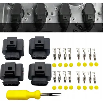 Auto elektroinstalace ZÁSTRČKA KONEKTOR SVORKOVNICE ZAPALOVACÍ CÍVKY 4PIN pro VW Jetta Passat Audi