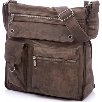 Hnědá eko kůže kabelka kabelka přes rameno Jennifer Jones z semiše