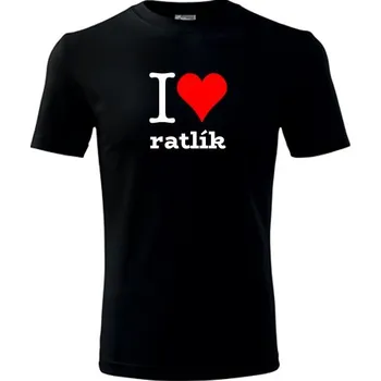 Chlapecké tričko Černé dětské tričko I love ratlík - dárek pro malého pejskaře / pejskařku - barva černá - velikost 12let