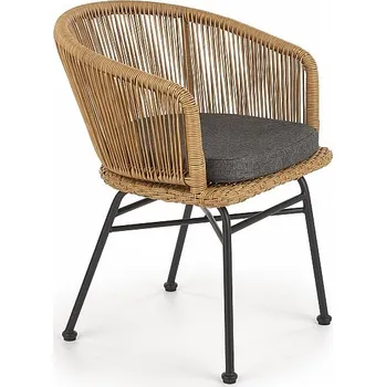 Křeslo Halmar K400 syntetický ratan šedé