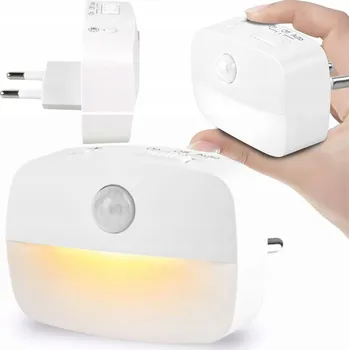 Noční světlo Noční lampa LED Alogy s pohybovým senzorem, 3 barvy světla do zásuvky
