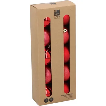 Vánoční dekorace Dekorativní vánoční Vánoční Baňky červené ARTICASA 6 cm sada 10 ks