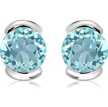 Náušnice Hela S Blue Topaz - stříbrné náušnice s modrým topazem