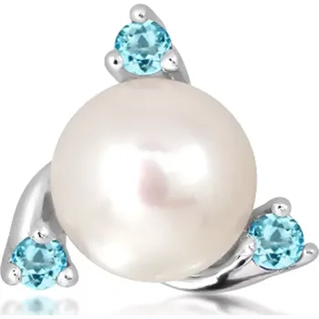 Přívěsek Ikarus S Pearl and Blue Topaz - stříbrný přívěsek s perlou a modrým topazem