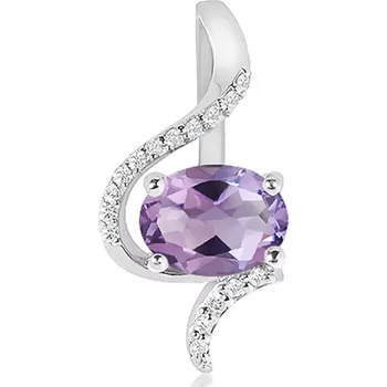 Přívěsek Marisol S Ametyst - stříbrný přívěsek s ametystem a bílým topazem