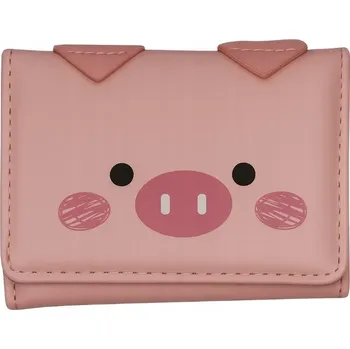 Peněženka Růžová peněženka s prasátkem na knoflík, malá peněženka, peněženka na patent CUTE