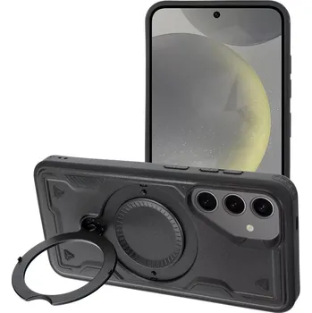 Pouzdro na mobilní telefon Frost Armor kryt Samsung Galaxy S25 Ultra – černý obal (Frost Armor pouzdro pro Samsung Galaxy S25 Ultra – odolný kryt s výklopným stojánkem a hybridní konstrukcí)