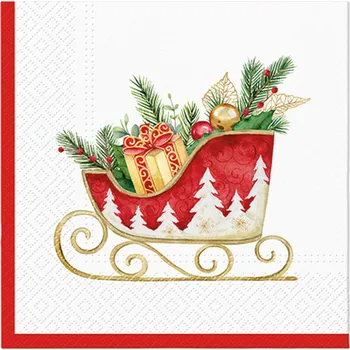 Papírový ubrousek Ubrousky PAW L 33x33cm Holiday sleigh