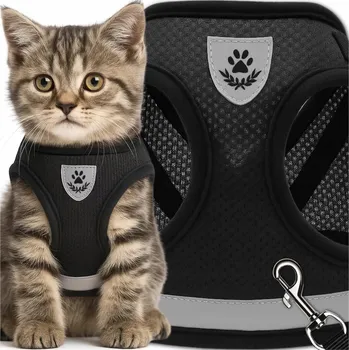 Vodítko pro psa BEZTLAKOVÉ PROCHÁZKOVÉ POPRUHY NASTAVITELNÉ ODRAZKOU PRO KOČKY PSA + VODÍTKO 120 CM