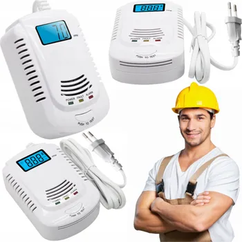 Bezpečnostní detektor DETEKTOR PLYNU ZEMNÍHO PLYNU, PROPAN-BUTANU (LPG) A OXIDU UHELNATÉHO (CO) 3v1 + DISPLEJ S UKAZATELEM KONCENTRACE