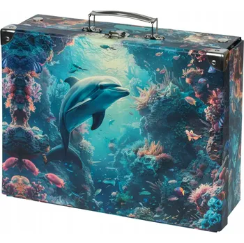 Školní kufřík Skládací školní pouzdro BAAGL Dolphin s příslušenstvím