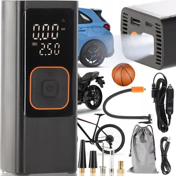 Kompresor KOMPRESOR DO AUTA KOMPRESOROVÁ PUMPA NA KOLO AKUMULÁTOROVÁ PŘENOSNÁ 12V