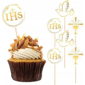 Obraz Toppery na dort První Svaté Přijímání zlaté mix 6 kusů