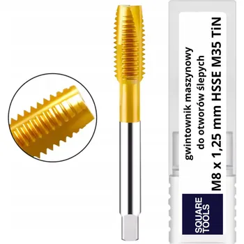 Závitořezný nástroj Strojní závitník M8 x 1,25 mm pro průchozí otvory