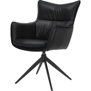 Jídelní židle 2SET jídelní židle VOGUE černá umělá kůže otočná