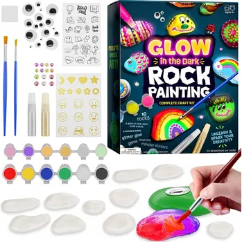 kreativní sada KREATIVNÍ SADA NA MALOVÁNÍ KAMENŮ SVÍTÍCÍCH VE TMĚ 3D EFEKT DÁREK