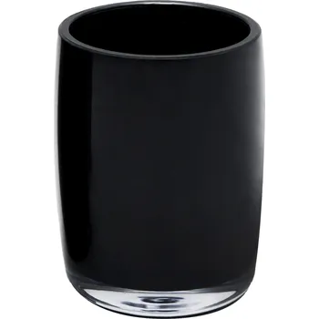 Kelímek do koupelny na kartáčky a pastu, odolný, černý, stylový, hladký