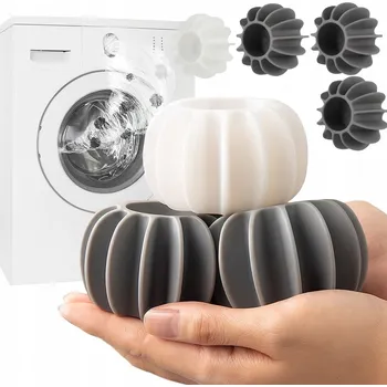 Koule do sušičky Sada x4 kuliček na čištění prádla pro odstranění chlupů v pračce, silikonové