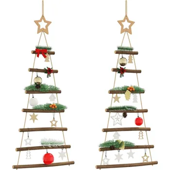 Bytová dekorace vidaXL dřevěné vánoční stromky přírodní větve 42 x 90 cm 2 ks