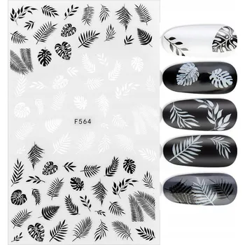 samolepka Samolepky na nehty, samolepící, květiny, lístky, lístečky, NÁLEPKA
