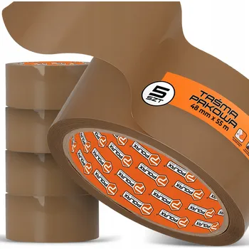 Lepicí páska Balicí páska Polax hnědá, šířka 48 mm, délka 55 m, 5 ks