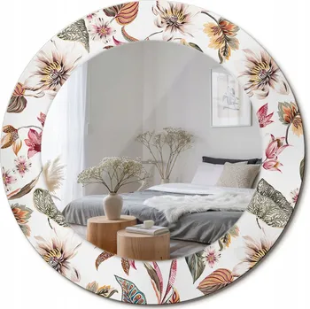 Zrcadlo Zrcadlo s potiskem do koupelny, kuchyně, předsíně, Květiny, vintage, 50 cm