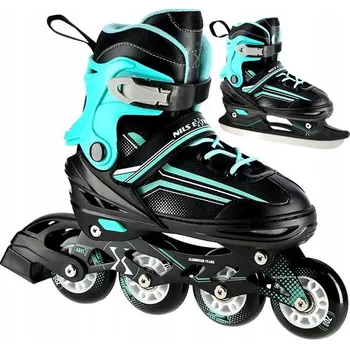 Kolečkové brusle Kolečkové brusle 2v1 NILS Extreme NH18190 Brusle a Kolečkové brusle Nastavitelné 39-43 S Brzdou