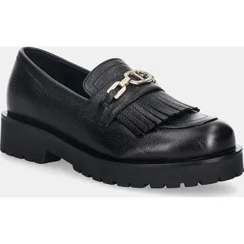 Dámské mokasíny Kožené mokasíny Twinset dámské, černá barva, na platformě, 252TCP152 252TCP152.00006 99X, EUR 37